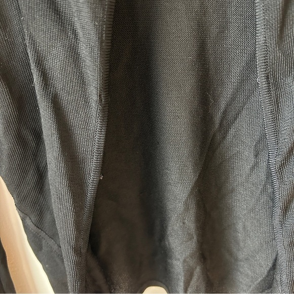 Vintage Y2K black stretch mesh cardigan with hook closure and floral embroidery - Picture 5 of 9